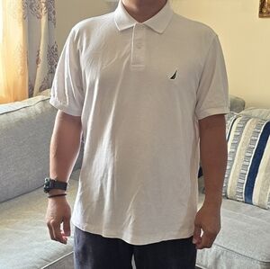 Nautica Classic White Polo Shirt, L